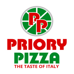 Priory Pizza logo.